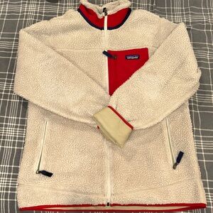 Patagonia Red and Cream Fleece Jacket